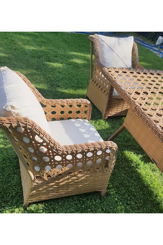 Fırat 8kişilik Kahverengi Örgü Rattan Oturma Grubu