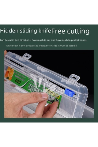 Gajeena Yeni Model Çift Yönlü Kayar Bıçaklı Mutfak Filmi Kesici, Ev Ve Ticari Kullanıma Uygun, Duvar Montajlı Süngerli Kutusu 35.5 11.5 11.5cm Diğer