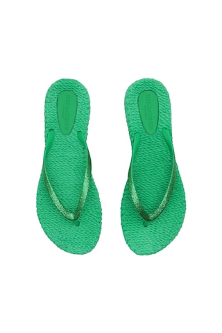 Ilse Jacobsen Fern Green Cheerful01 - Yeşil Simli Parmak Arası Terlik-6948 Yeşil