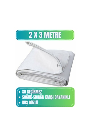 Evkar 2x3 Metre Su Geçirmez Pullu Çadır Branda Tente Yağmurluk Gölgelik 2x3m