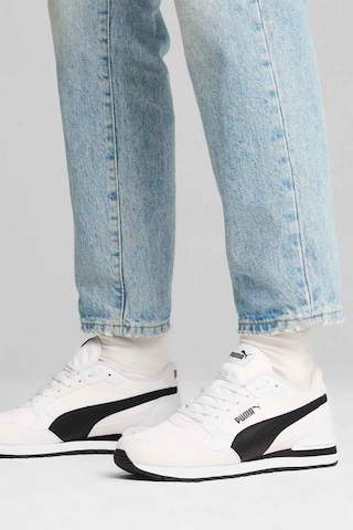 Puma St Runner V4 Nl Beyaz Erkek Sneaker Beyaz-sıyah Beyaz - Siyah