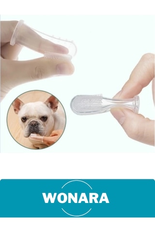 Dişkaşımafırçası Özel Üretim Kedi Köpek Diş Fırçası Şeffaf Silikon Parmağa Takılan Ağız Bakım Apara