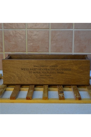 Ahşap Organizer Ceviz Mutfak Organizer Çok Amaçlı