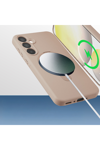 Samsung Uyumlu Galaxy A17 Kılıf M-safe Şarj Özellikli Standlı Kapak Samara Siyah