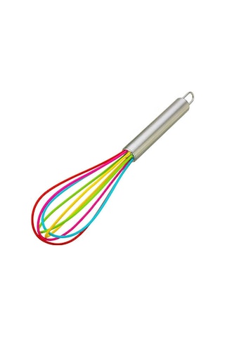 Büro Ev Ofis Mutfağı İçin Metal Saplı Silikon Çırpıcı Renkli Çırpma Teli