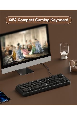 Magegee Ts91 Round 61 Tuş Rgb Kablolu Membran Türkçe Q Siyah Gaming Klavye