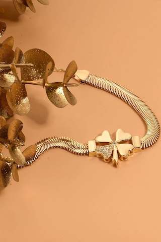 Çgk Çiğdem Gürel Kuyumculuk Yonca Kalın Balık Sırtı Zincir Altın Bileklik Çok Renkli