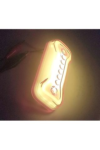 10 Adet Neon Ledli Mercekli Yan Dorse Lambası 12-24 Volt Turuncu