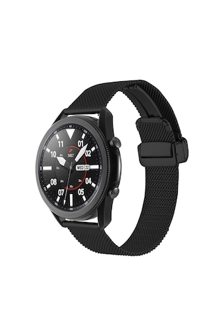 Galaxy Watch 46mm Uyumlu Krd-85 22mm Metal Zore Kordon-siyah