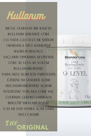 Yüksek Performanslı Hızlı Toz Saç Açıcı Yeşil 1 Kg X 5 Adet