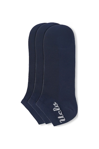 Ucla Adelıta 3'lü Lacivert Kısa Jakarlı Pamuk Standard Fit Unisex Çorap