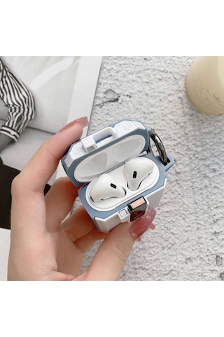 Apple Uyumlu AirPods Zore Airbag 35 Darbelere Karşı Dayanıklı Düğmeli Kılıf-yeşil Yeşil