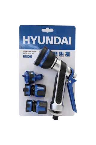 Hyundai G18006 Su Tabancası 8 Fonksiyonlu Alüminyum Adaptör Setli