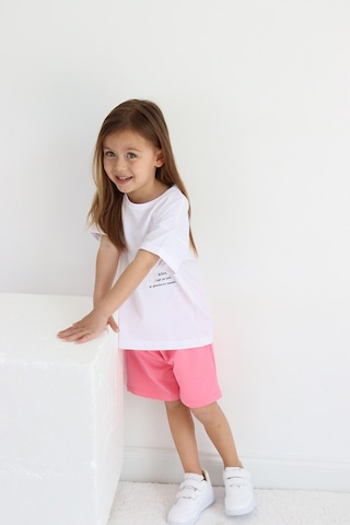 Babywom Oversize Yazlık Şortlu Kız Takım- Pembe