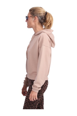 Inguz Kapüşonlu Organik Pamuk Hoodie Bej