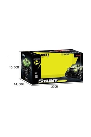 Stunt 4x4 Işıklı Araba - Uzaktan Kumandalı Full Fonksiyon Şarjlı 2.4g , Beyaz-yeşil Genel