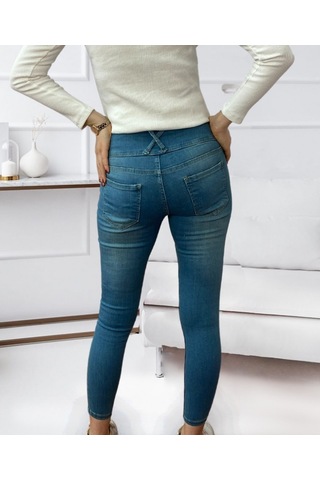 Efnaz Style Yüksel Bel Likralı Kot Pantolon Yeşil