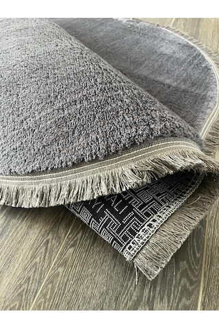 Melena Carpet Premium Peluş Yolluk Kaymaz Taban Yumuşak Dokulu Oval Modern Halı Antrasit