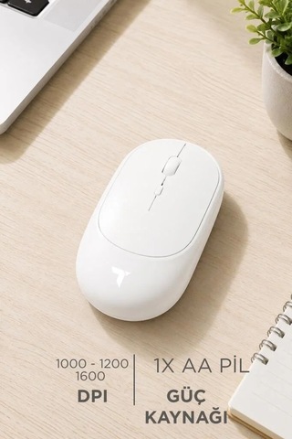 Özel Seri Ürün Donanım Ev Mouse Çift Modlu Sessiz Kablosuz Fare Tm16 Beyaz
