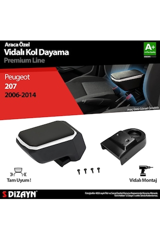Peugeot 207 Abs Vidalı Kol Dayama Kolçak Gri 2006-2014 A+kalite