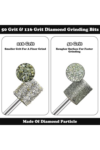 Xurunkeji 48 Adet Elmas Matkap Taşlama Ucu Uyumlu Parlatma Kitleri Cam Matkap Ucu 1/8 İnç Ahşap Cam Seramik Aksesuarları