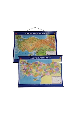 Türkiye Çift Taraflı Siyasi ve Fiziki Haritası 50 x 70 CM
