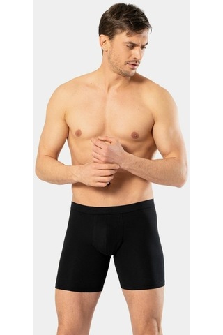 Cacharel Erkek Likralı Uzun Boxer Bel Bantlı 1336/Siyah 001