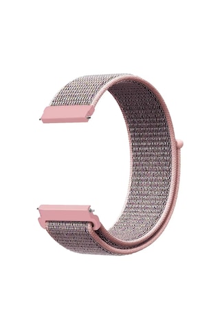 Caseonn Xiaomi Mi Watch Kordon Hasır Kumaş Nylon Kayış Rose Pink
