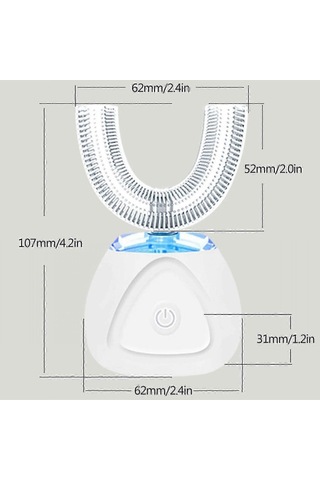 U Şeklinde Elektrikli Diş Fırçası Yetişkinler Ipx7 Su Geçirmez 360 Derece Şarj Edilebilir Otomatik Diş Fırçası