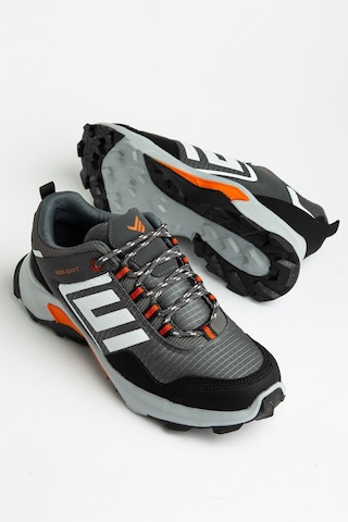 Dilimler Ayakkabı Erkek Treking Spor Ayakkabı Siyah Gri İthal Bağcıklı-4555 GRİ