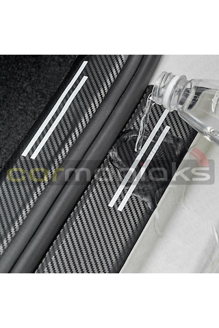 Jeep Uyumlu Karbon Kapı Eşiği Folyo 4'Lü Set