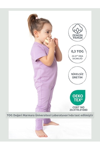 Zuppers Kısa Kollu Yazlık Çocuk Uyku Tulumu 0,3 Tog Leylak Çok Renkli