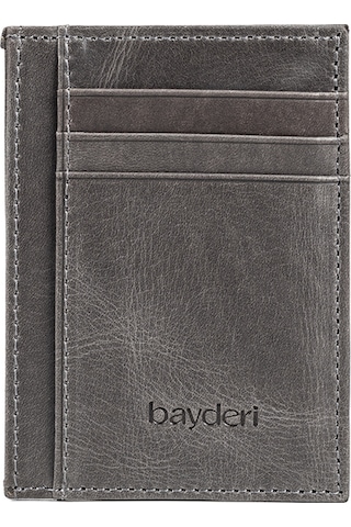 Bayderi Biwoly Deri Kartlık Gri