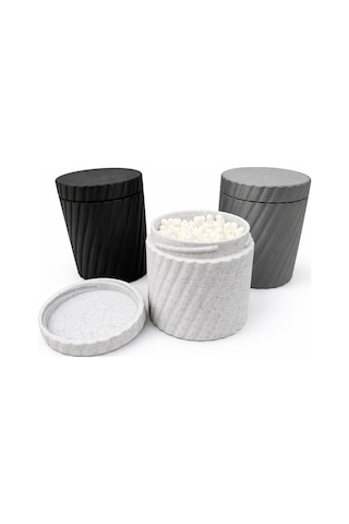 Kapaklı Pamuklu Çubuk Organizeri Sert Plastik Kulak Çubuğu Saklama Kabı Banyo & Makyaj Çok Renkli