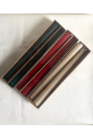 Şamdan Mum - 2 'lü Set % 100 Soya Wax Doğal Mum Yeşil Renk