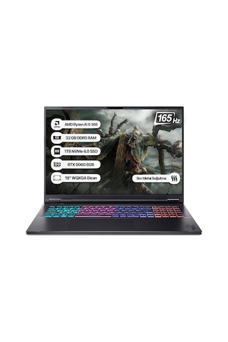 Acer Nitro 18 NH.QYHEY.001-32 R9-365 32 GB 1 TB SSD 8 GB RTX5060 18" WQXGA Dos Dizüstü Bilgisayar