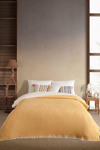 Elart Rubby Müslin Pike Çift Kişilik 210x230 Cm Sarı Sari