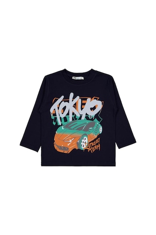 Civil Boys Tokyo Araba Baskılı 2-5 Yaş Sweatshirt Lacivert