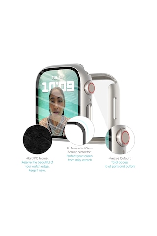 Apple Watch Ekran Koruyucu 41mm Serisi 9 8 7 İle Uyumlu 6'lı Paket, İwatch 41mm Serisi 9 8 7 Erkek Kadın 41mm İçin Sert Pc Tampon Spor Kılıfı Çok Renkli