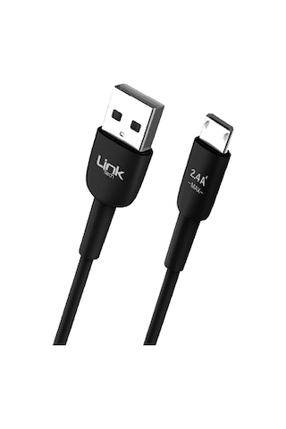 Linktech K600 Premium Micro Usb Data/şarj Kablosu 2.4a 1mt Siyah -
