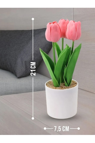 4fun Yapay Silikon Lale Çiçekleri Saksıda Dekorasyon İçin 319526468 Pembe