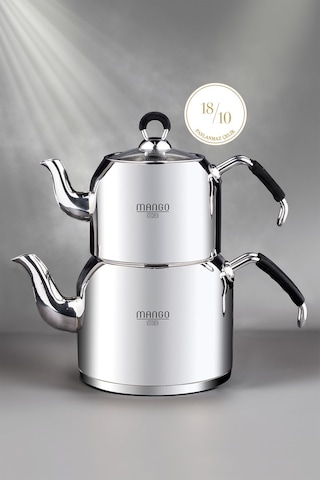 Weyne Mango Kitchen - Maxi Büyük Boy 18/10 Paslanmaz Çelik 1.6-2.5 Lt. Çaydanlık Takımı Inox