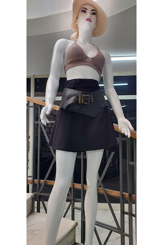 Eren Style Boho Antik Tokalı Zımbalı Hakiki Deri Kemer 84 Cm-98 Cm Siyah