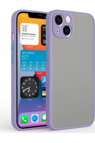 Apple iPhone Uyumlu 13 6.1inç Kamera Korumalı Premium Silikon - Kılıf- 5775 Lila