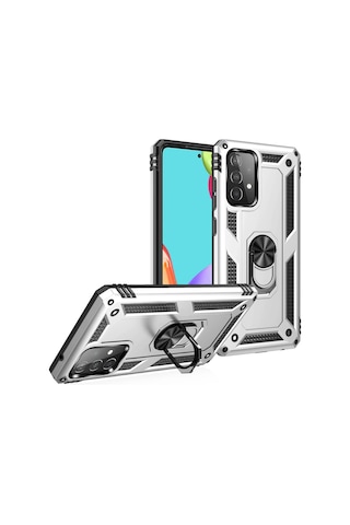 Cosmotex Newface Samsung Galaxy Uyumlu A33 5g Kılıf Sofya Yüzüklü Silikon Kapak - Gümüş