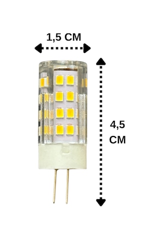 10 Adet Heka 5w 35w 3000k Sarı Işık G4 Duylu Dim Edilebilir Led Kapsül Ampul