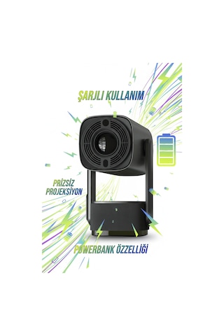 Şarjlı 4k Led Android Projektör 5g Wi-fi Powerbank Hdmı & Usb K2