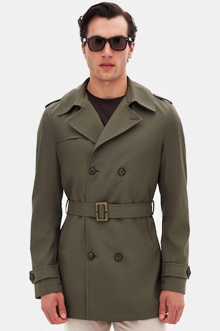 Ds Damat Regular Fit Koyu Haki Apoletli Beli Kemerli Pardösü/trenckot 1hf08ort00013 4620516
