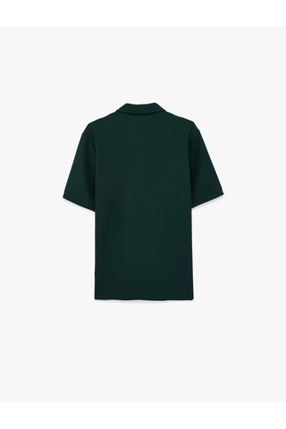 Koton Regular Fit Kısa Kollu Düğmeli Polo Yaka Tişört Yeşil 6sam10067mk