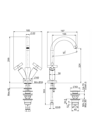 Fima Maxima F5311wcr Lavabo Bataryası